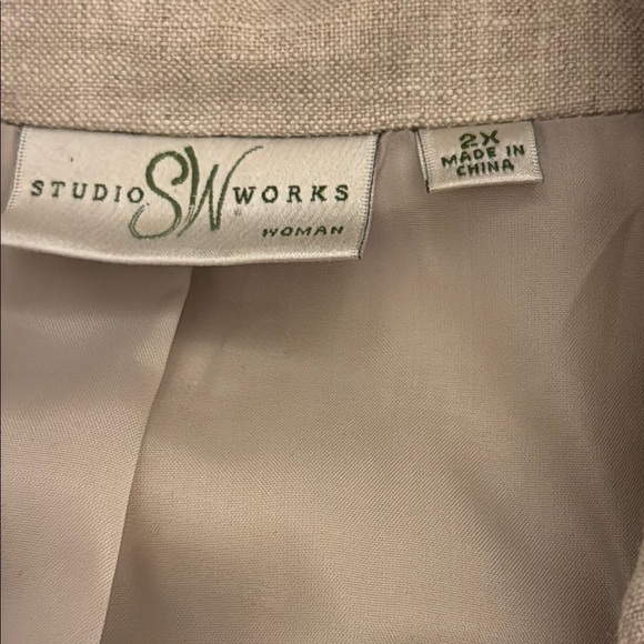 St. John's Bay Cream Blazer 100% Linen Jacket - Picture 5 of 10